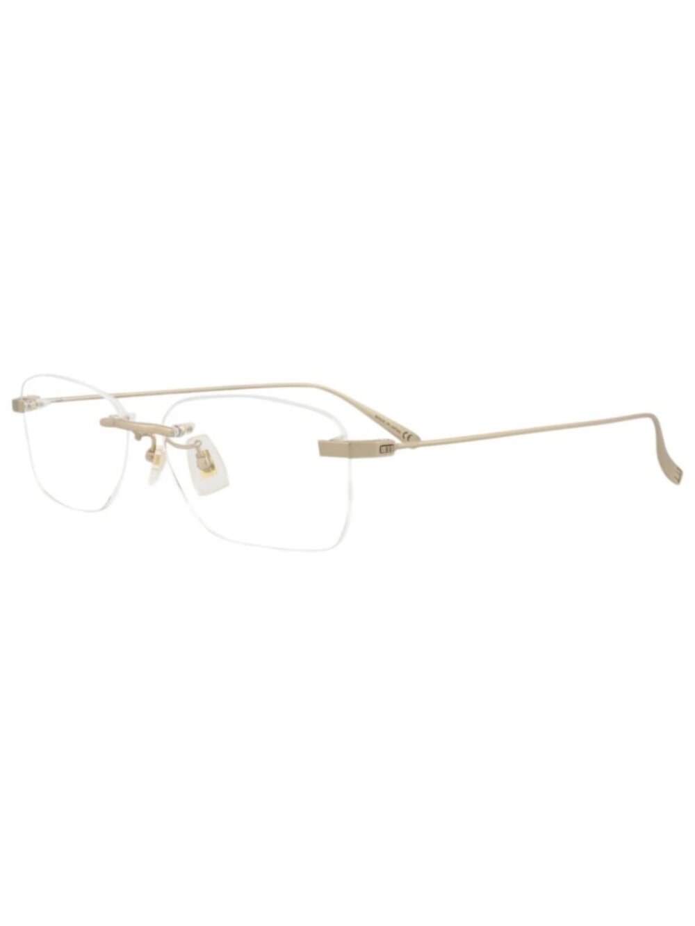 New Dunhill Women's Eyeglasses Square Rectangle Titanium Frame Mens Gold Gold